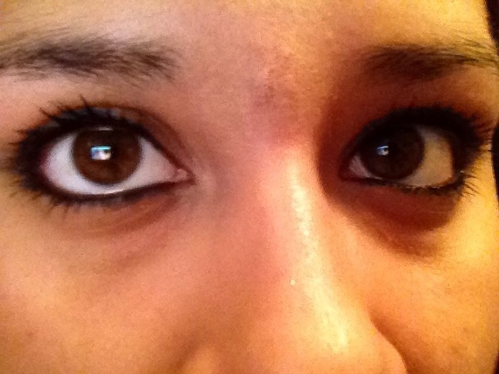 Now but your favorite eye liner on normally under the bottom eyelid