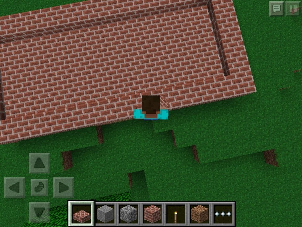 Now choose a flat block and build the floor