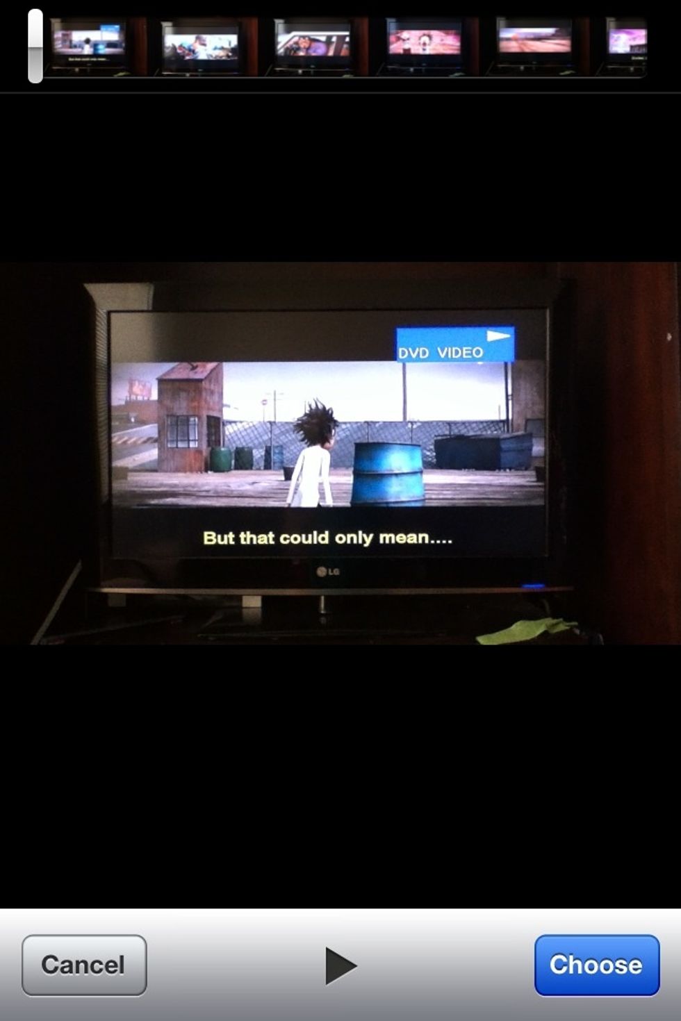 Now, choose a movie from your Photo library. I love this scene in Cloudy with a Chance of Meatballs.