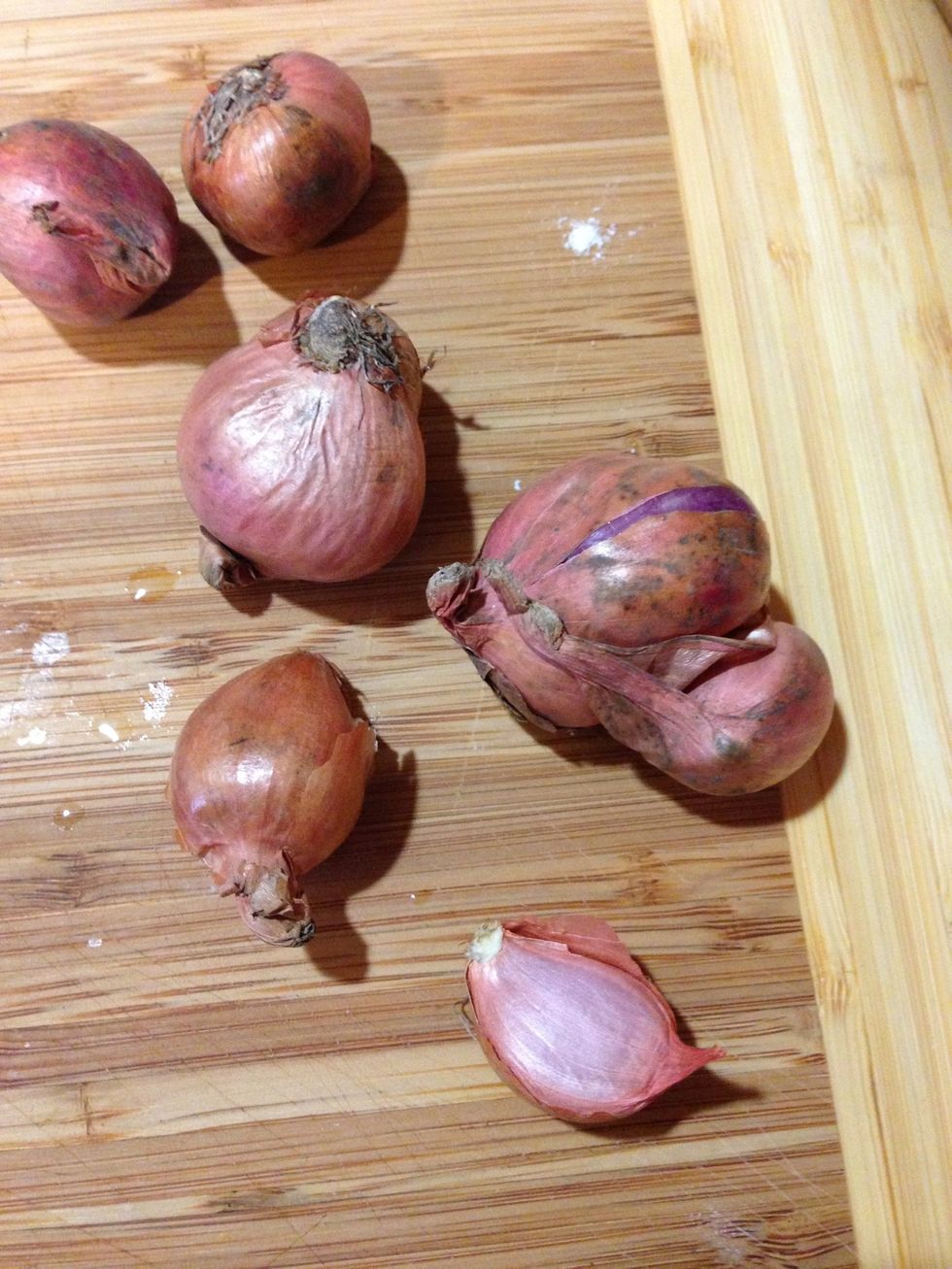 Now chop up the shallots. Here's how.