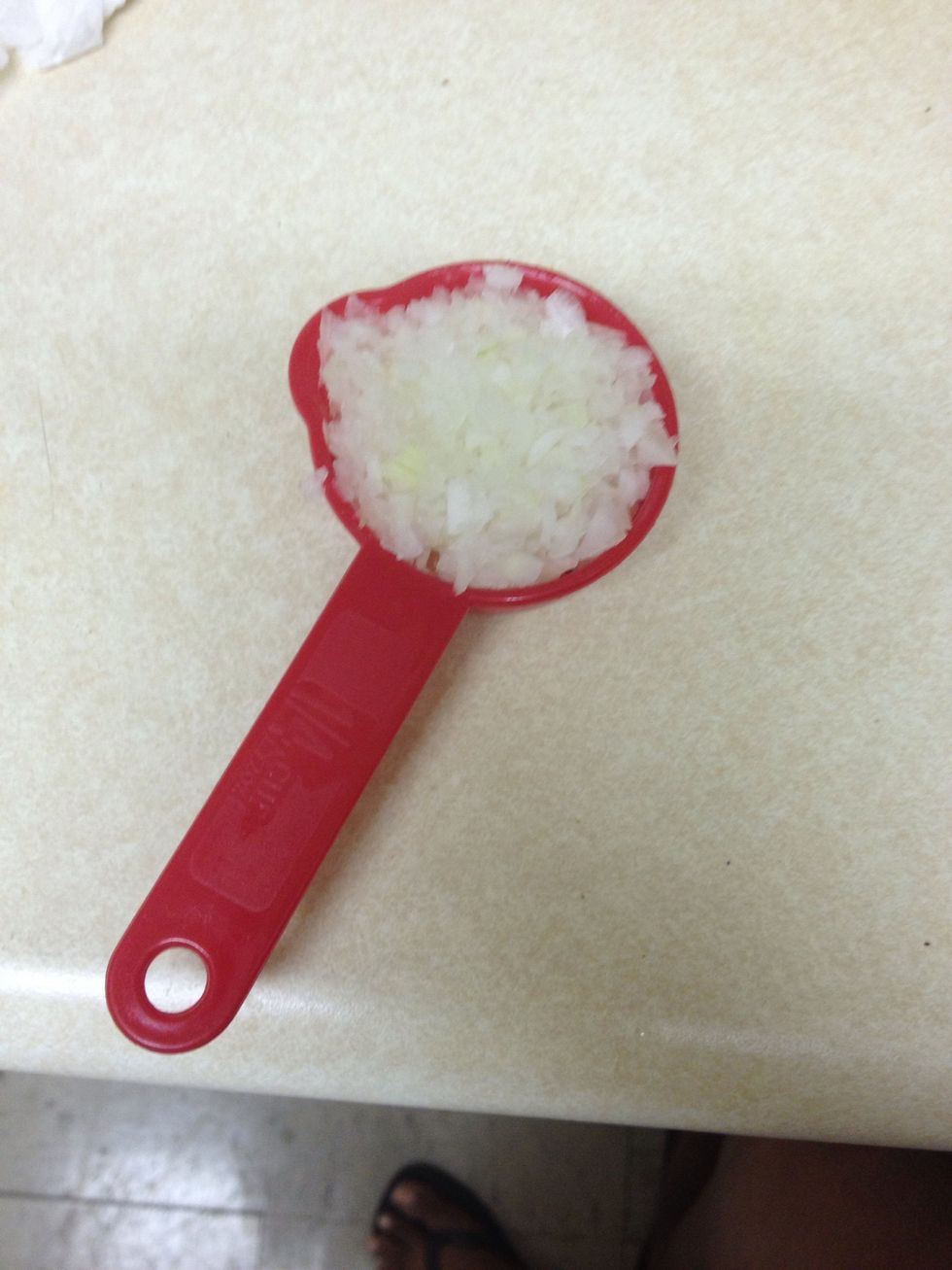 Now chop up your onion.