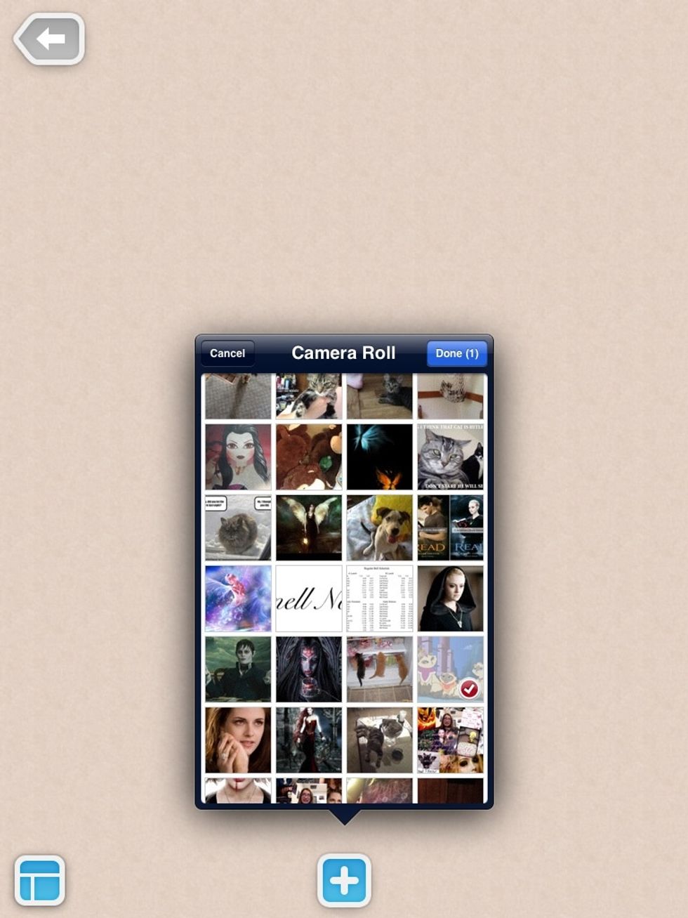 Now click a photo and hit done. You can only have 12 photos in your picollage