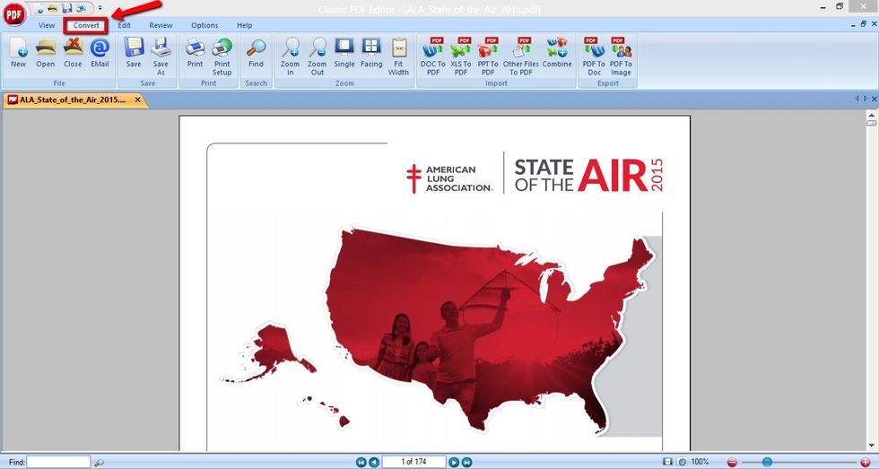 Now click on Convert in the Classic PDF Editor top menu.