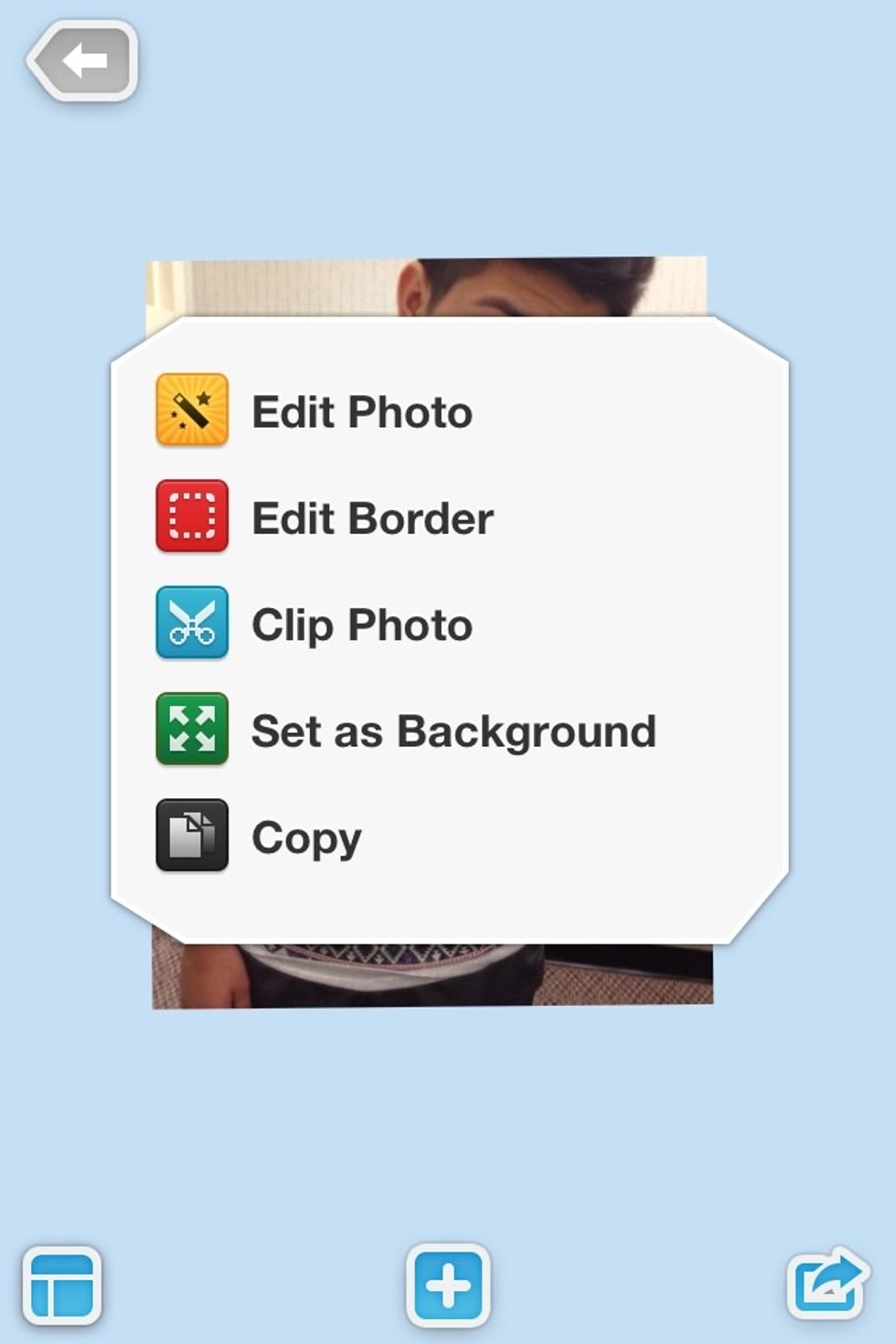 now click the the photo and this will appear. Press "clip photo"