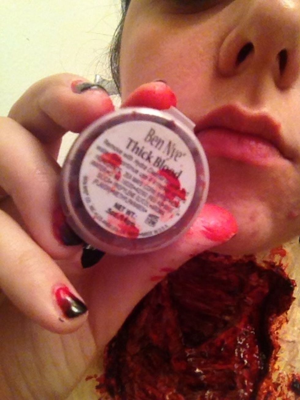 Now clot blood. Apply to corners and edges for the older blood look
