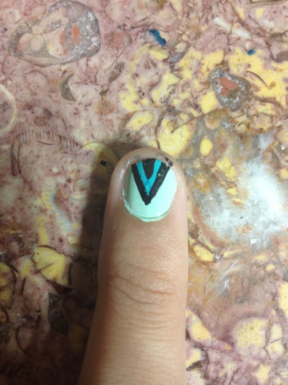 Now color in the space between with the darker color..