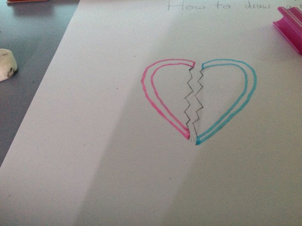 Now colour the other outline of the other half.