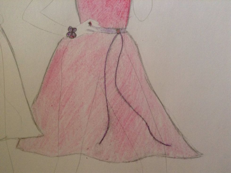 Now colour the skirt in.