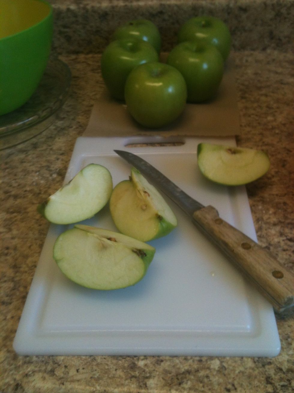 Now comes the fun part.... Cutting and peeling apples. Woo hoo.. It's a long process but worth it!