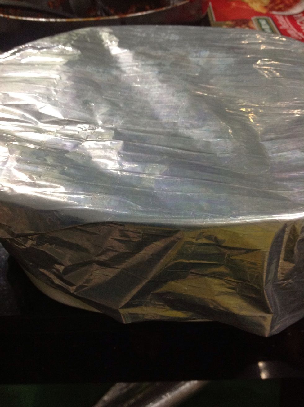 Now cover it with aluminium foil and bake it for 20 minutes. Then remove the foil and bake for another 15 minutes. THENNN, I put it under the broiler to get the golden crust, just 5 minutes.