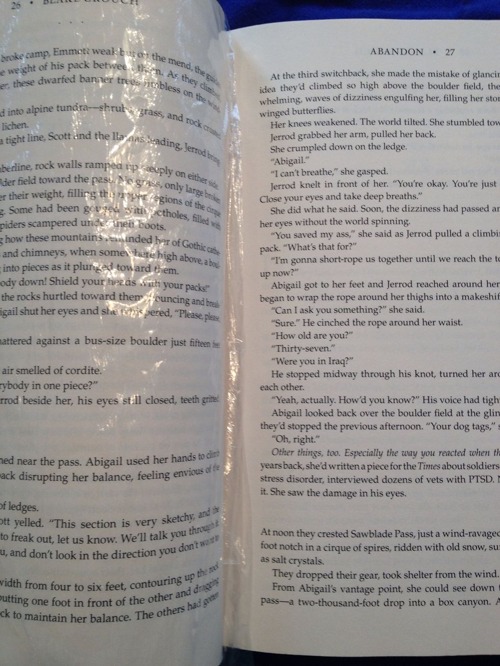 Now cover the 30 or so pages that you saved in the front and the outside cover with plastic wrap. SEE NEXT STEP FOR NOTE.