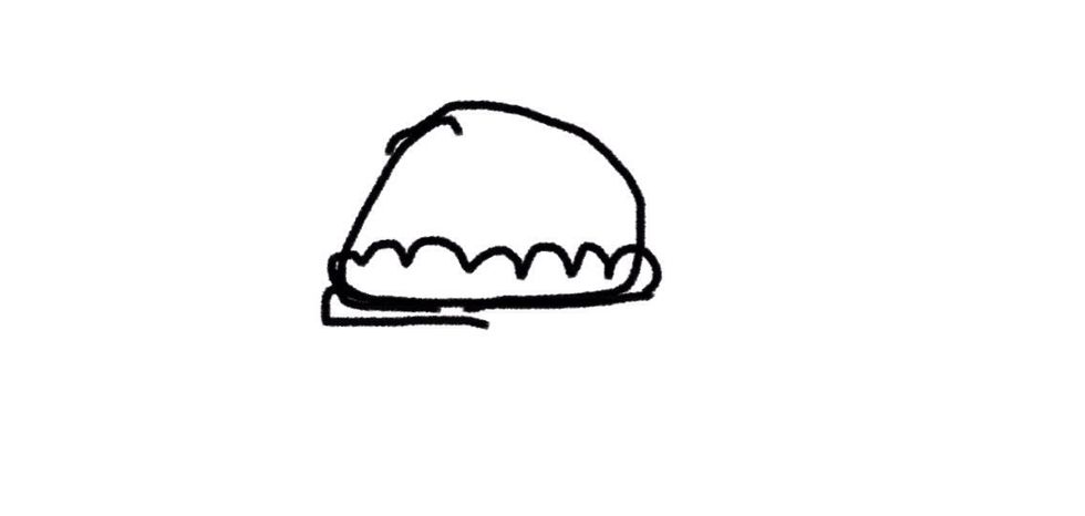 Now cover the bottom of the cloud shaped thing