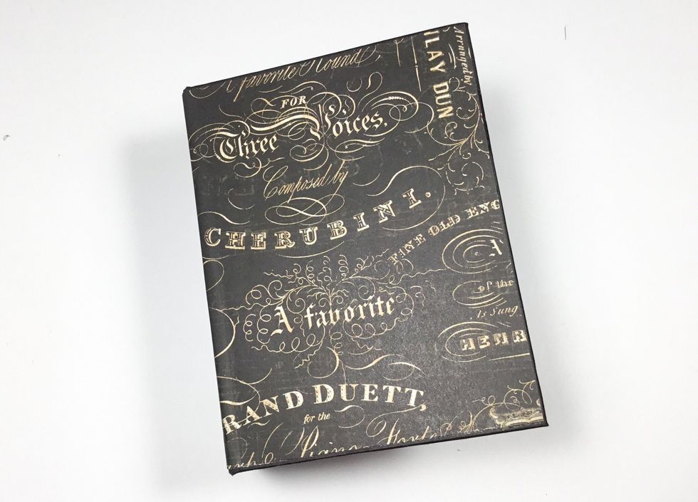 Now cover the outside of the box with you choice of pattern paper.