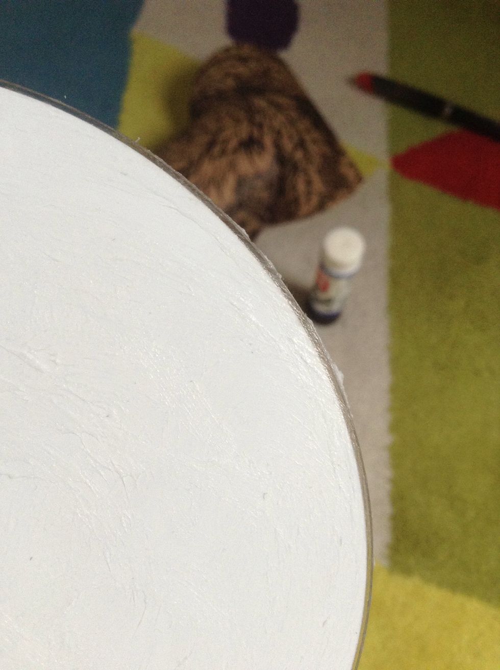 Now cover your disc in Pritt Stick, making sure you go right to the edges.