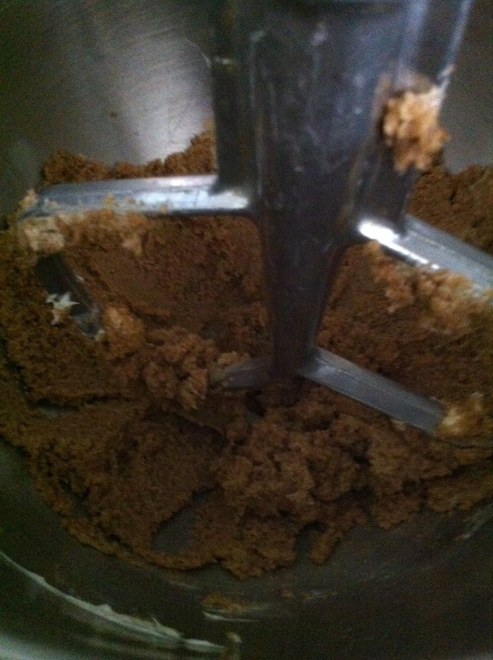 Now cream them together until smooth and creamy.