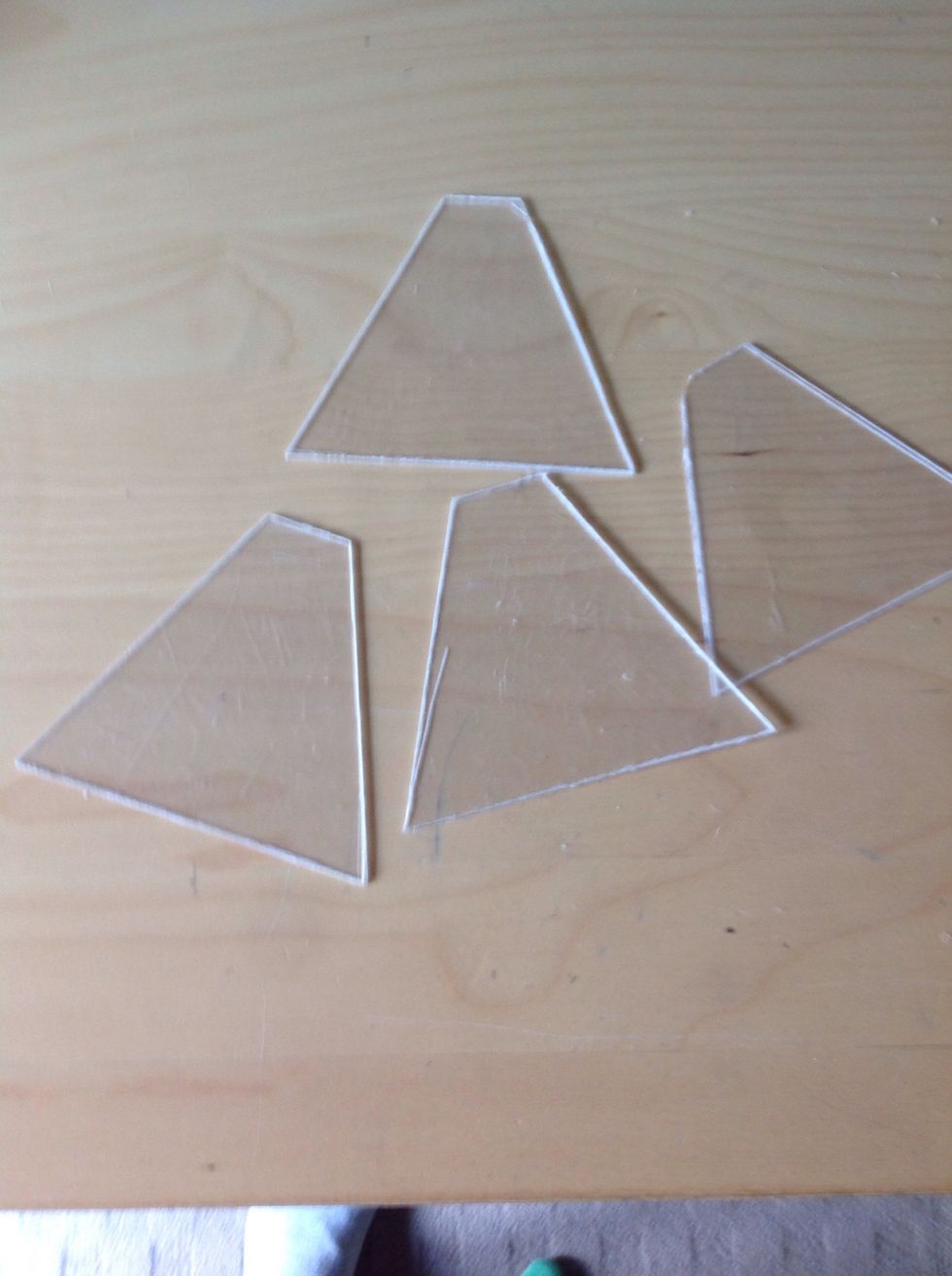 Now cut another 3, make sure you have four in total and have it all equal for better viewing