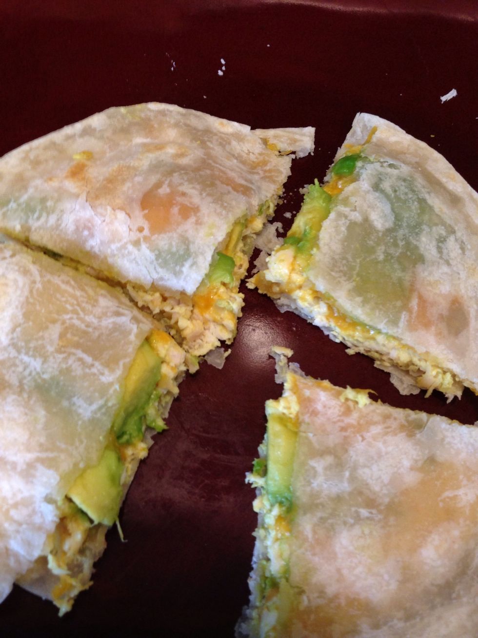 Now cut into quarters and put on plate! So delicious!!