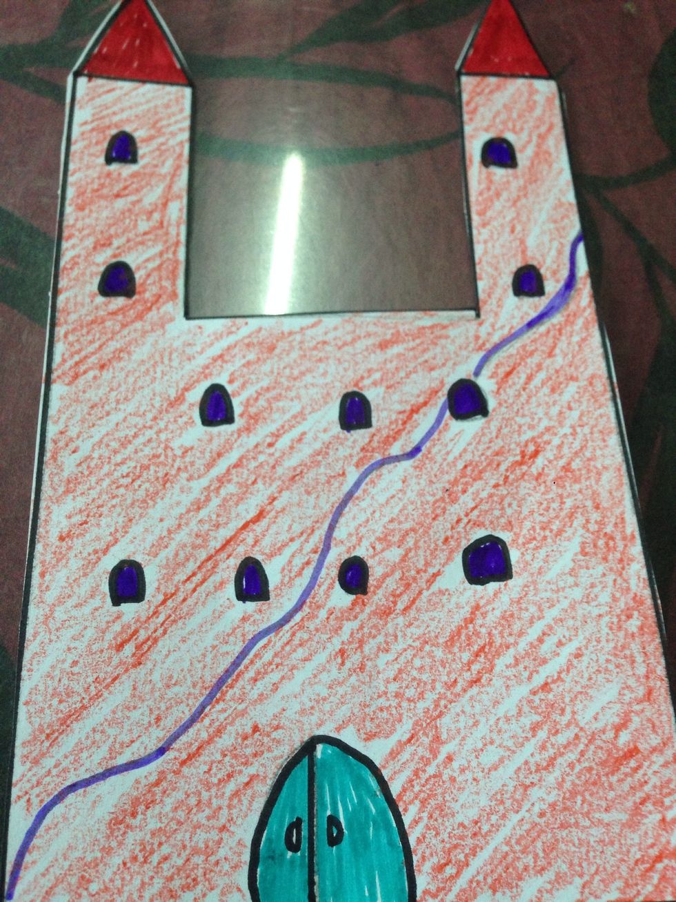 Now cut it and ur castle is ready but one more thing is left over