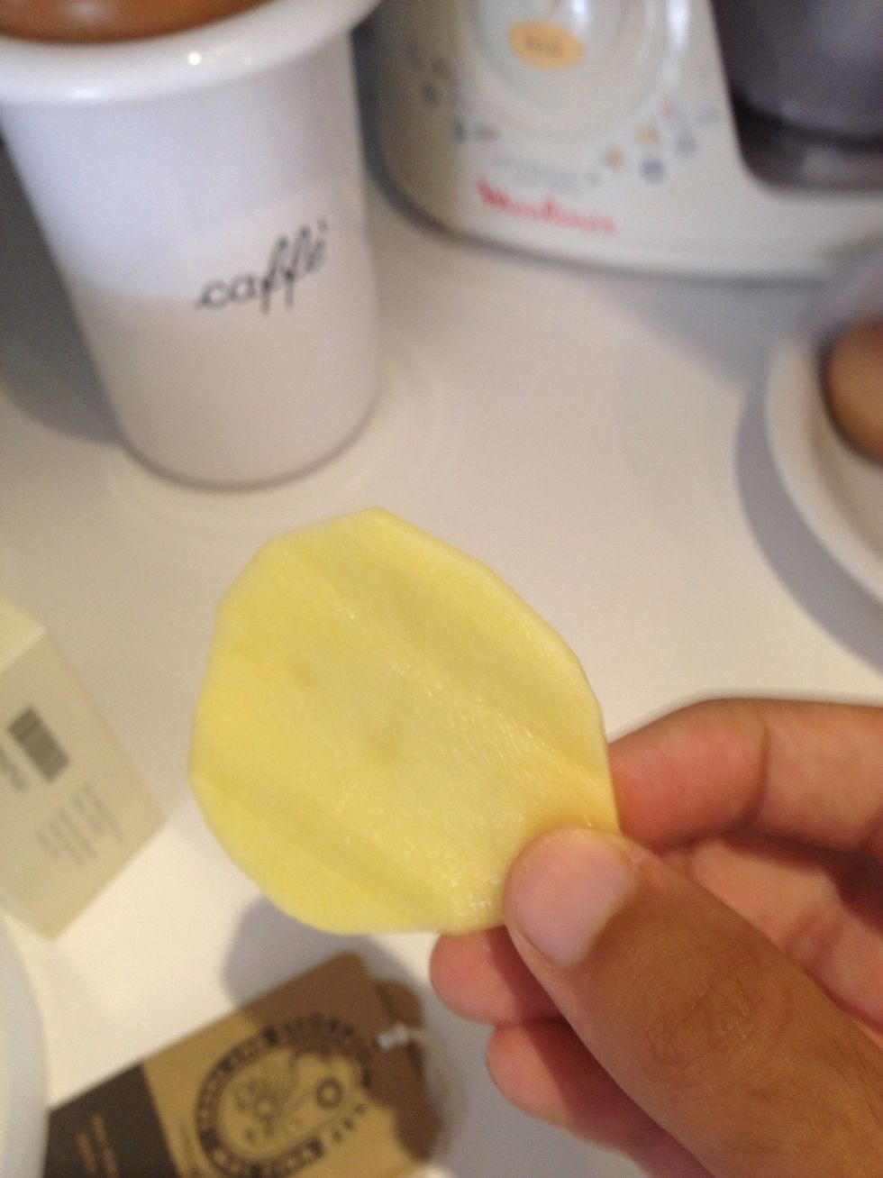 Now cut the potatoes