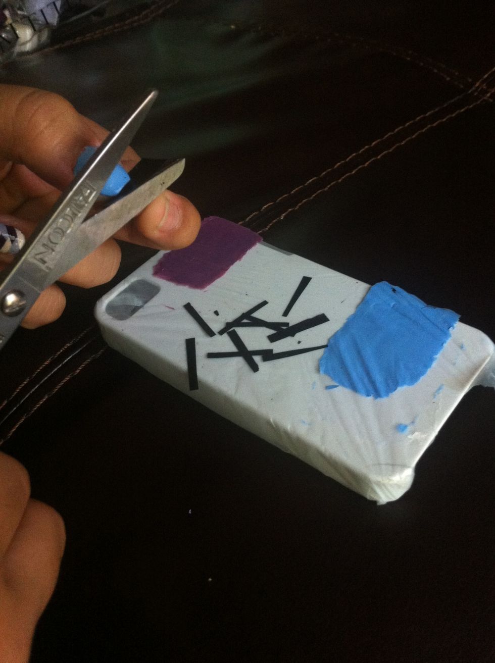 Now cut thin strips out of all of them.