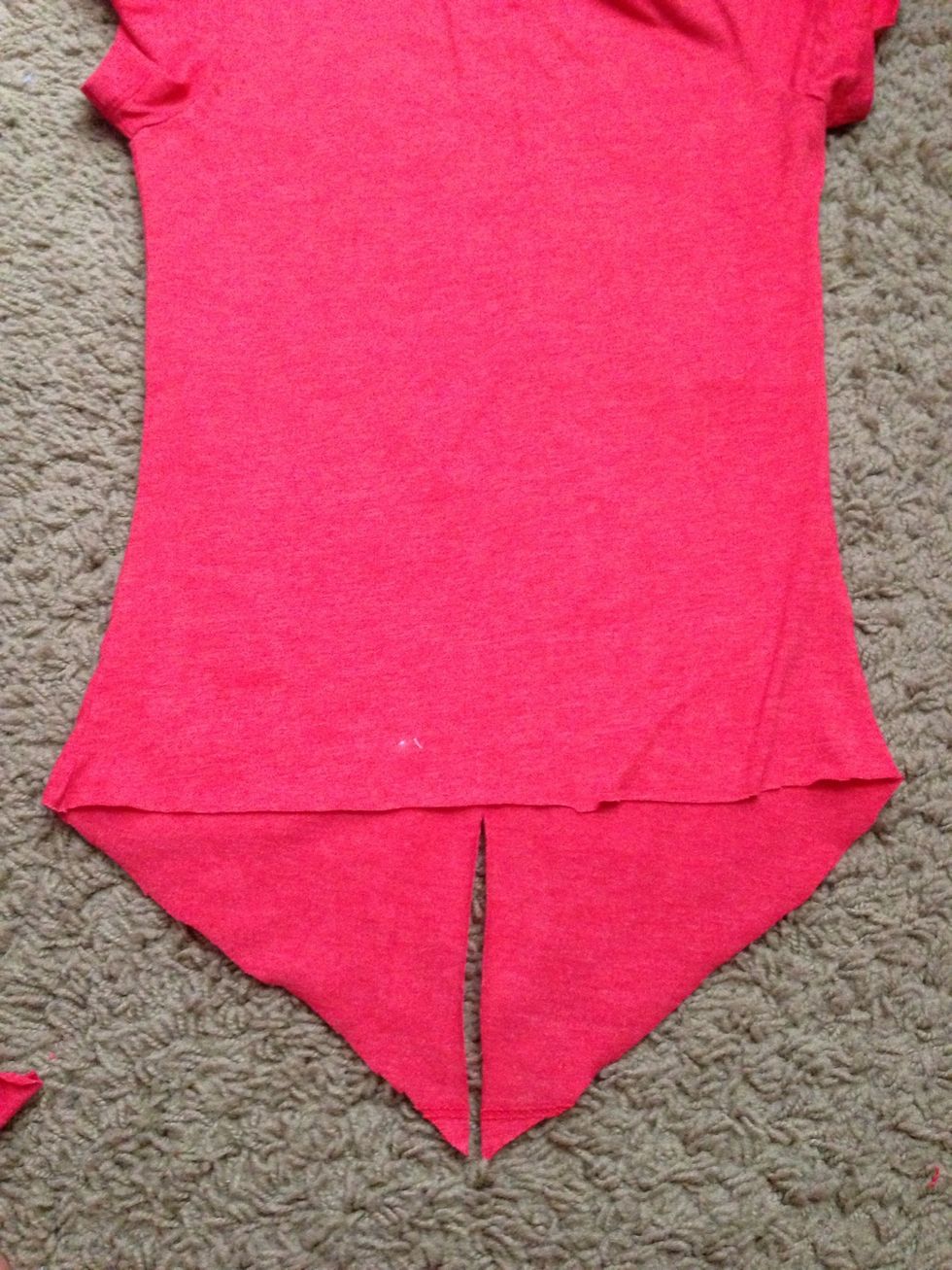 Now cut two triangles from the two flaps.