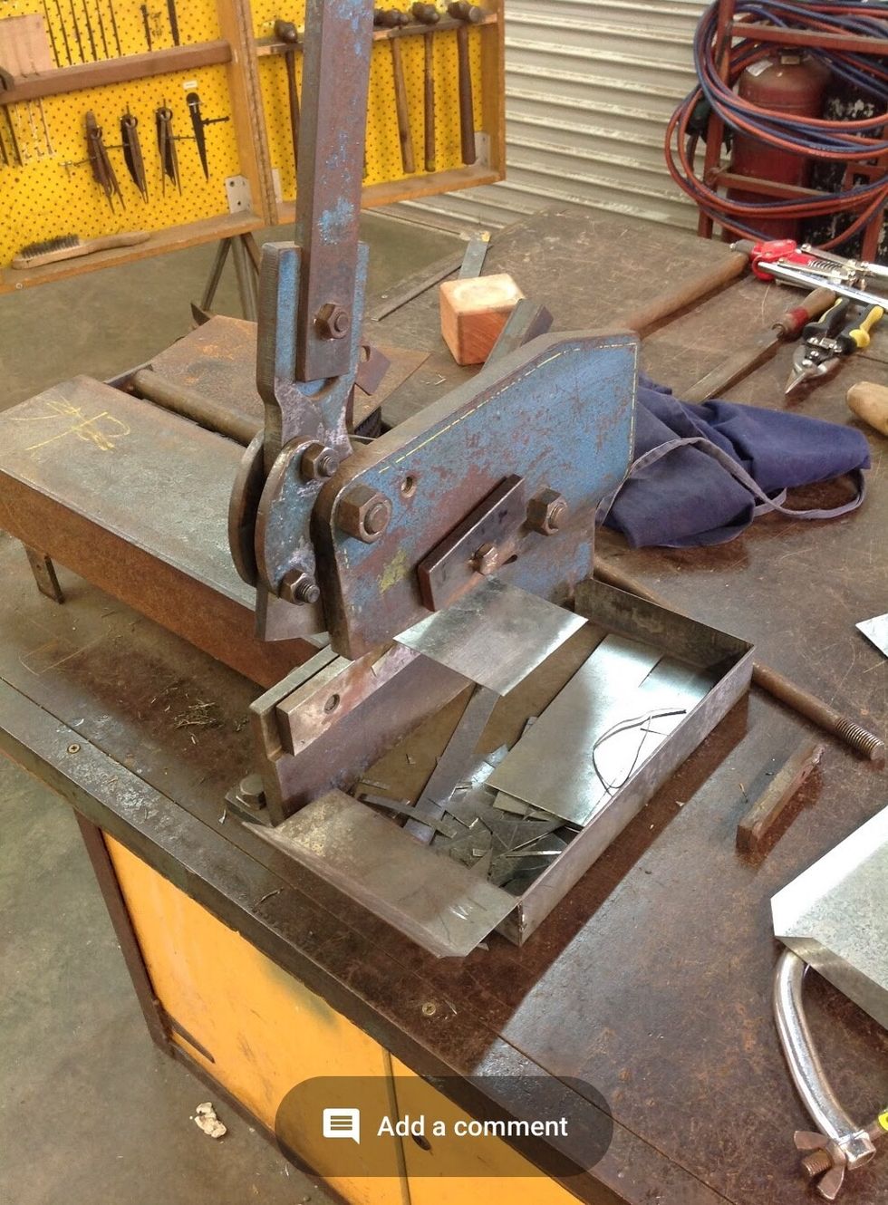 Now cut your sheet metal with the guillotine