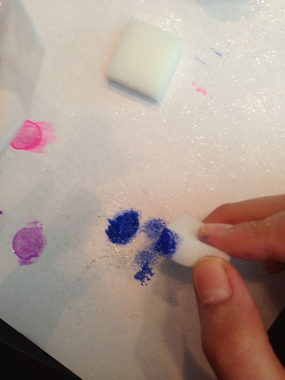 Now dab and dab on nail in random places