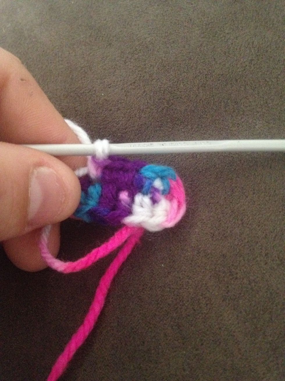 Now do 4 half double crochet in next 4 stitches
