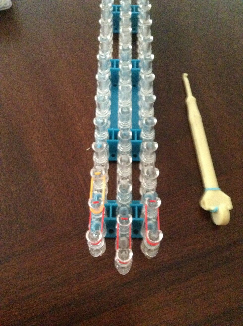 Now do it again put your orange band on the left