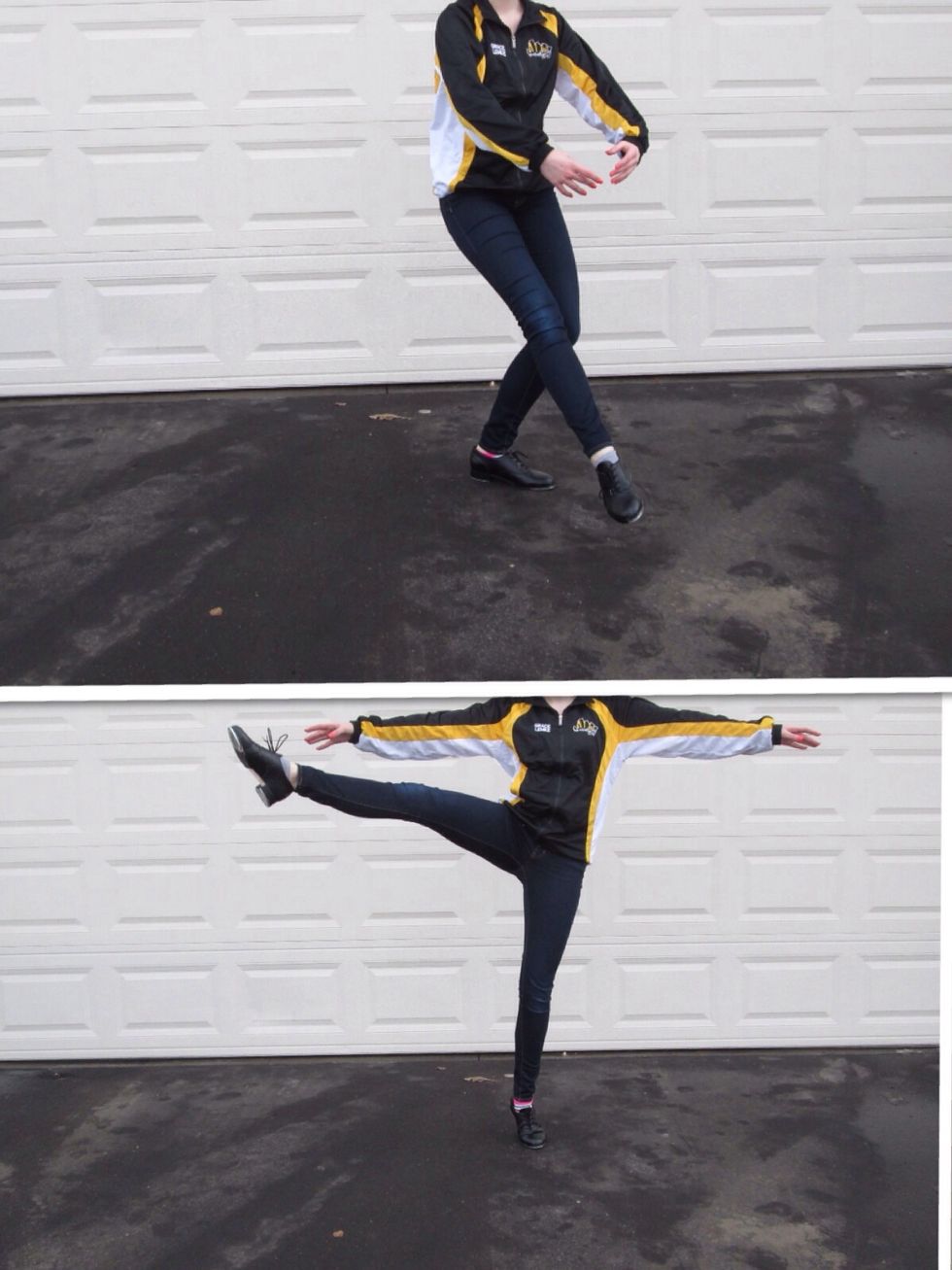 Now do the leg movements with the arms. Your arms will be in 1st position when your toe is in the corner and in 2nd (arms straight out to side of you) when you are in relev\u00e9 and your leg is out.