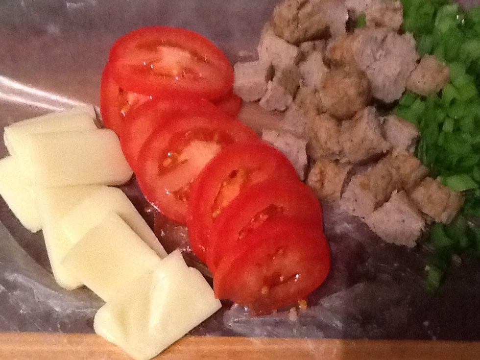 Now do the same for your cheese. Now if you can go without the cheese, that will cut about 90 calories off this 300 calorie dish.