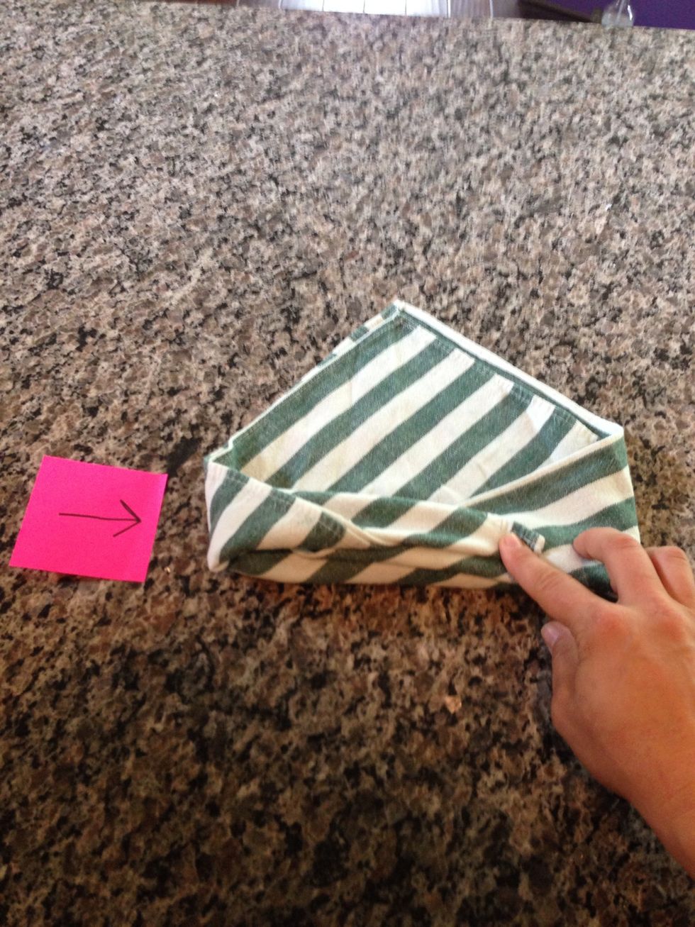 Now do the same from the left. If you wanna go crazy, fold the left side first.  You're such a rebel!