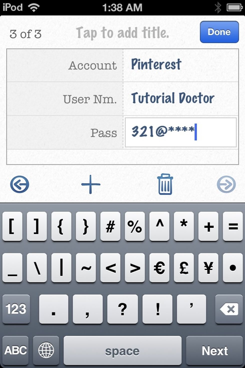 Now do your PINTEREST account. Tap DONE.