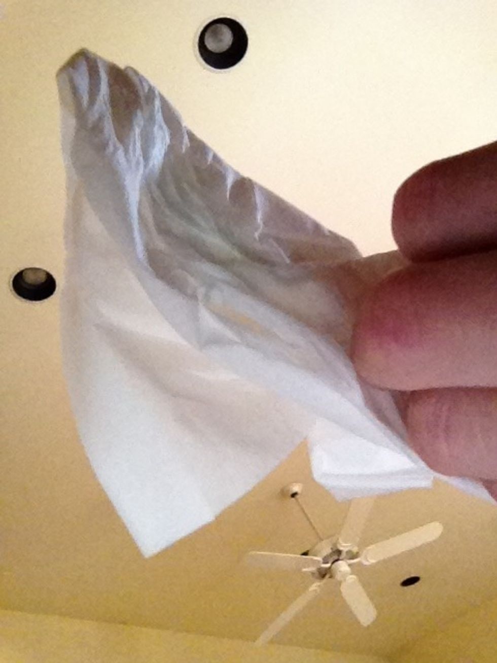 Now DON'T DO ANYTHING ELSE, but fold the tissue in half only allowing some liquid to seep through the tissue, Not damp, not wet, just enough liquid that it seeps through
