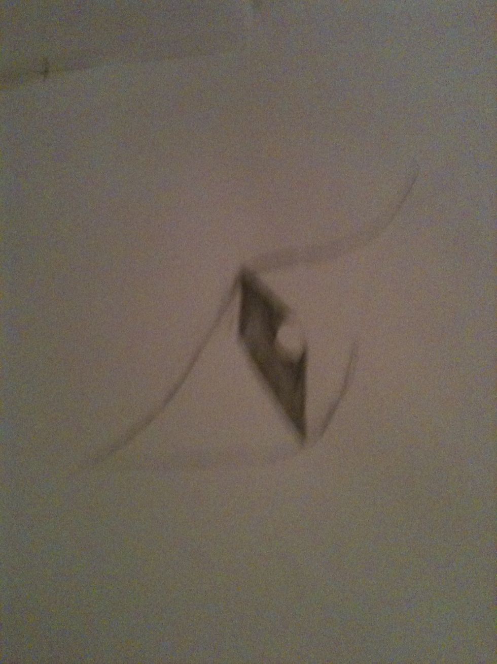 Now draw a line from the top of the diamond to the right