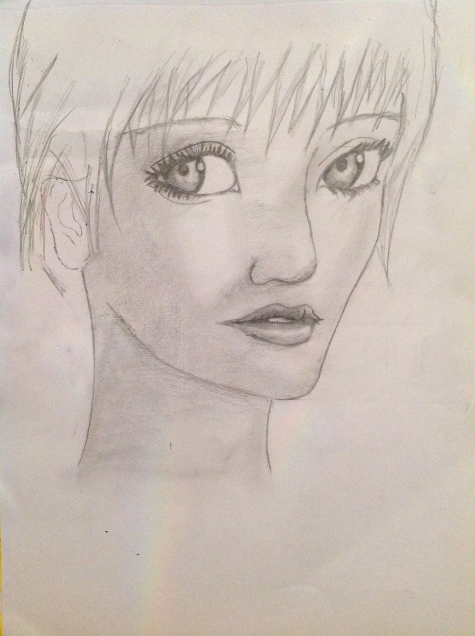 Now draw a neck and do some shade for it.