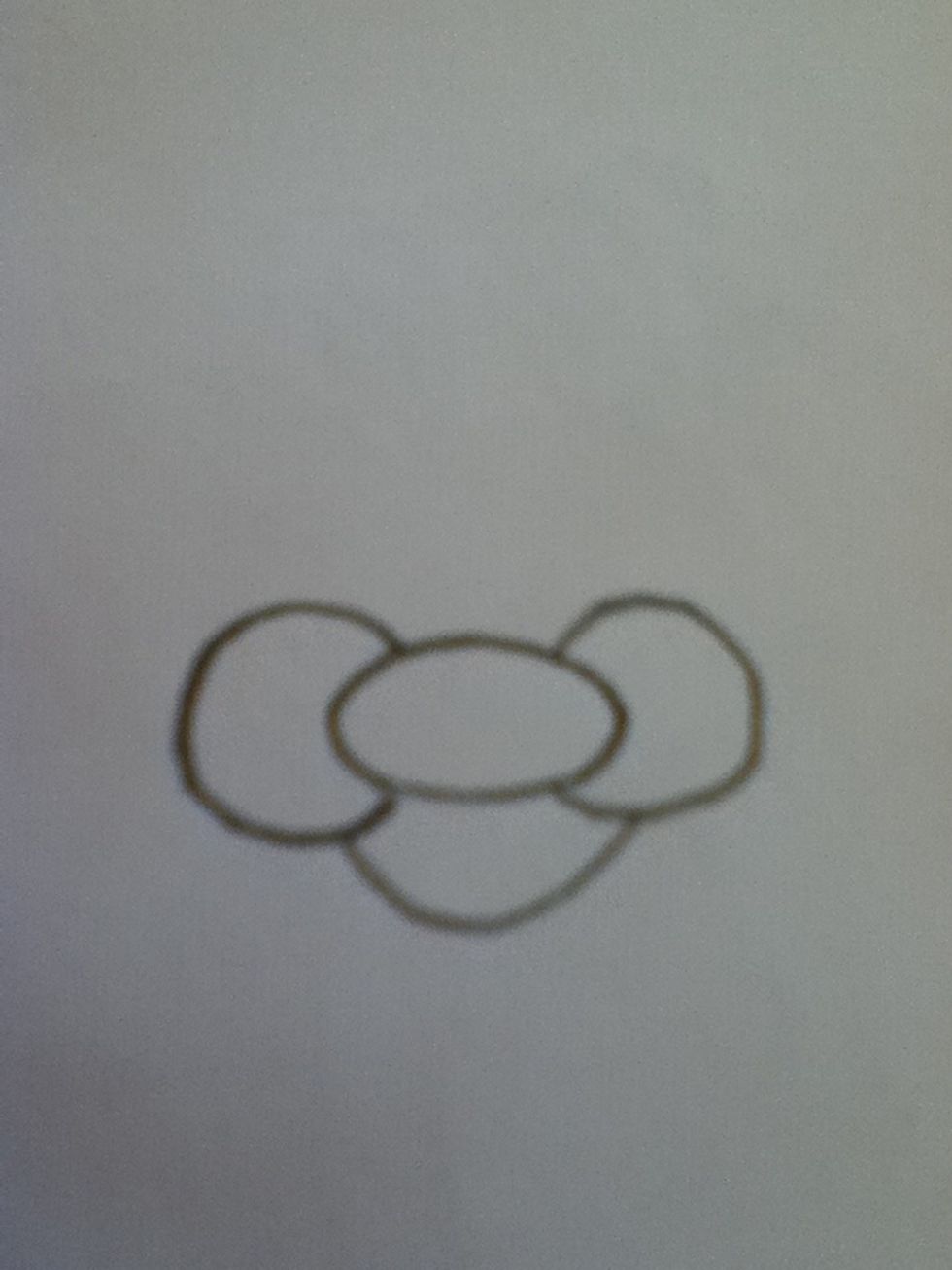 Now draw a rainbow -shape. This is the chin.