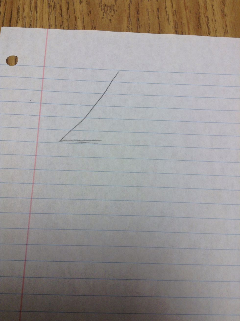 Now draw a short line coming out of the line (Make sure it makes a point at the tip).