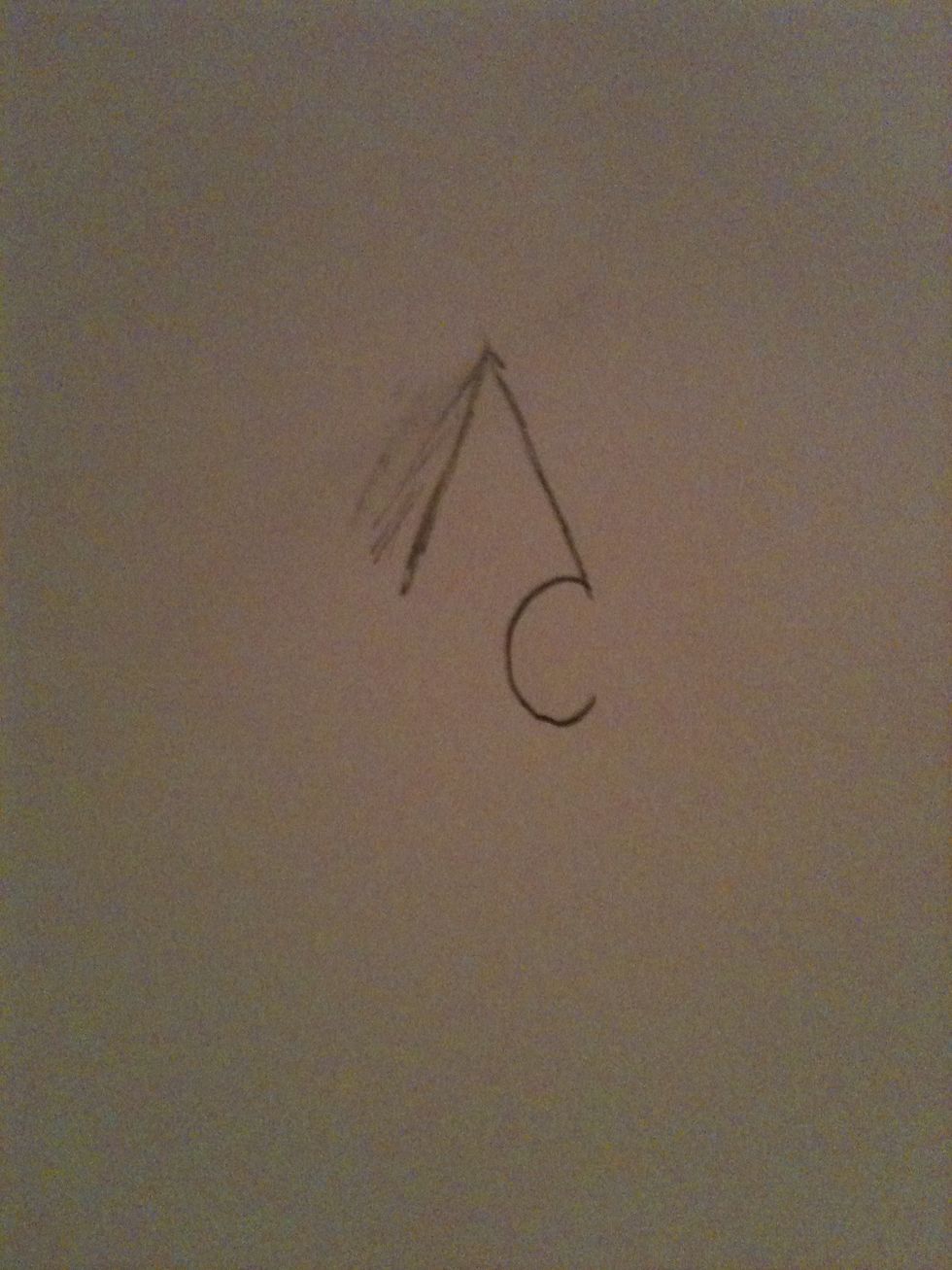 Now draw a slim half triangle