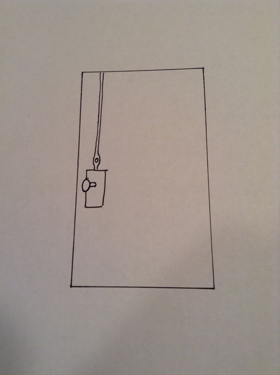 Now draw a small circle and some vertical lines down around it