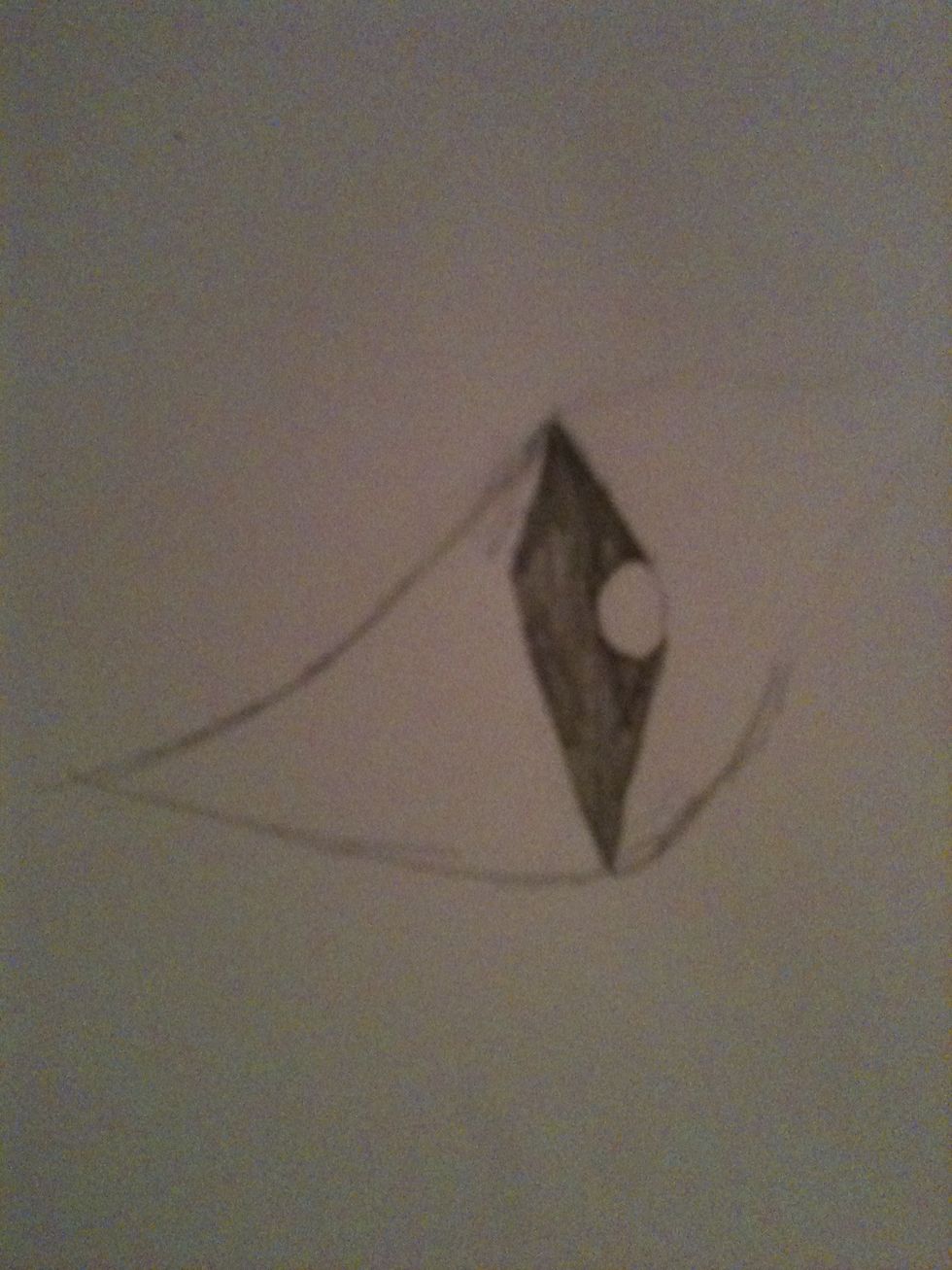 Now draw another Line from the tip of the first line and end it at the tip of the bottom of the diamond