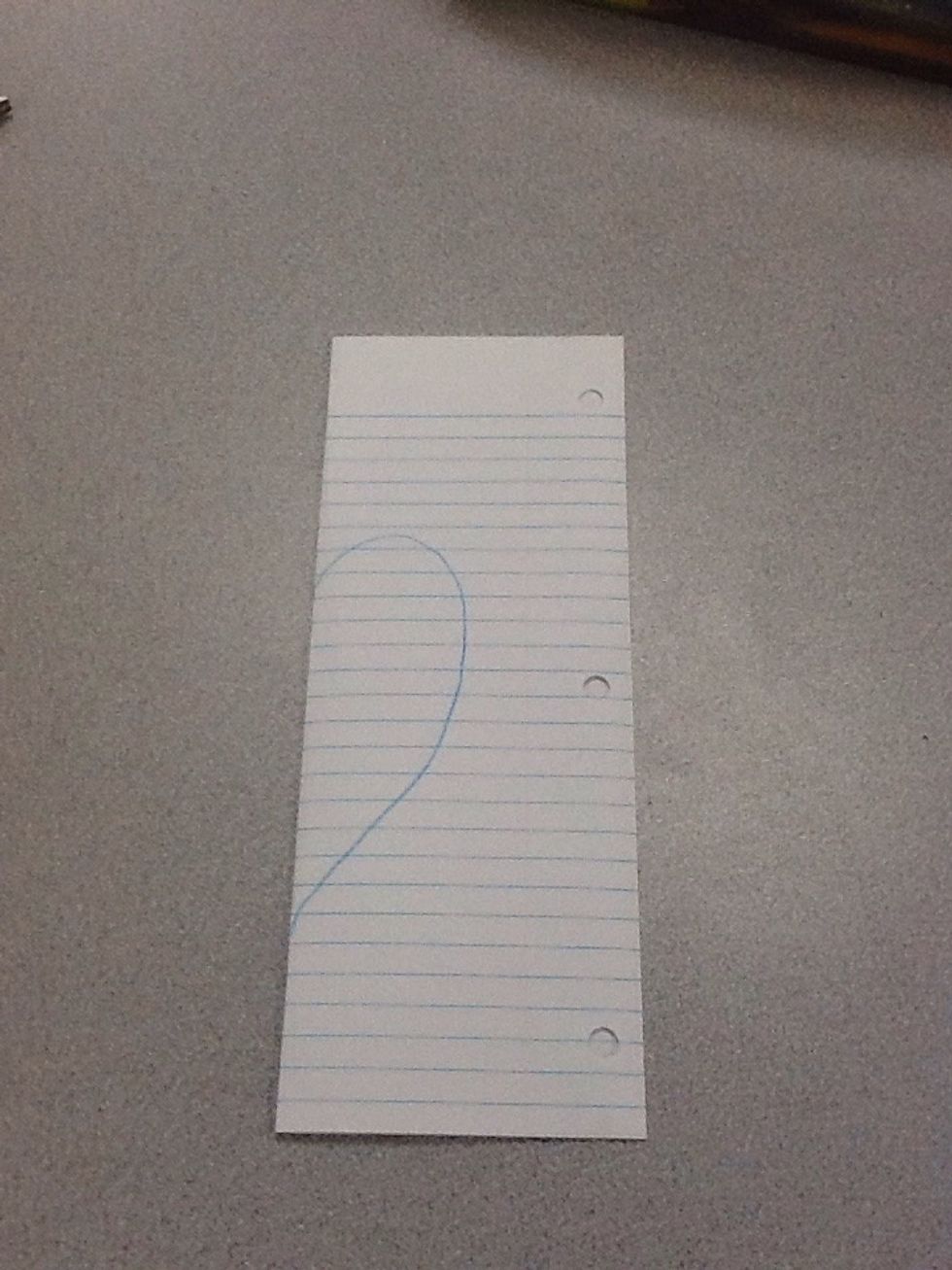 Now draw half a heart! (The longer you draw it the longer it will be)