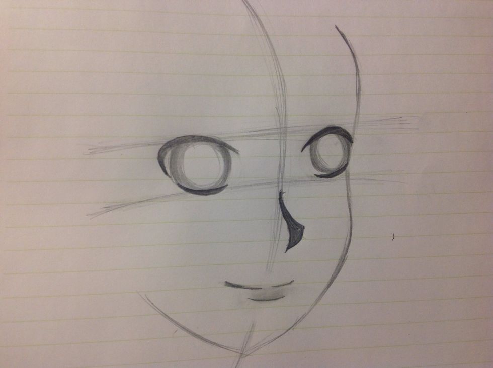 Now draw in the iris. I like to make a dark ring around it, because it just looks better, but that's optional.