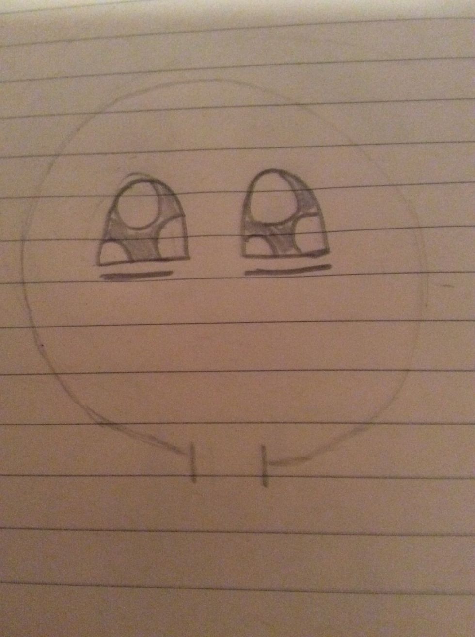 Now, draw lines underneath the eyes.