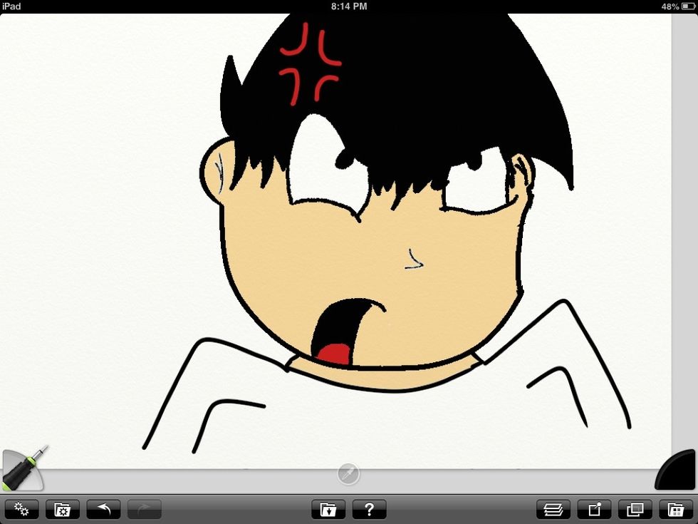 Now draw the arms. This is where I get bad because I was in a hurry.