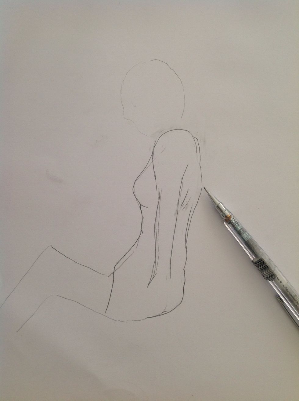 Now draw the back of the girl....