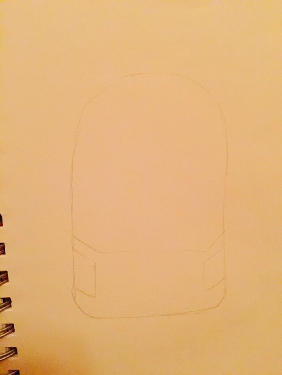 Now draw the basic outline of the dungerees