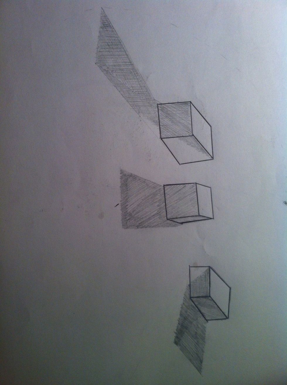 Now draw the blocks in pen an erase the lines from sun and ground.