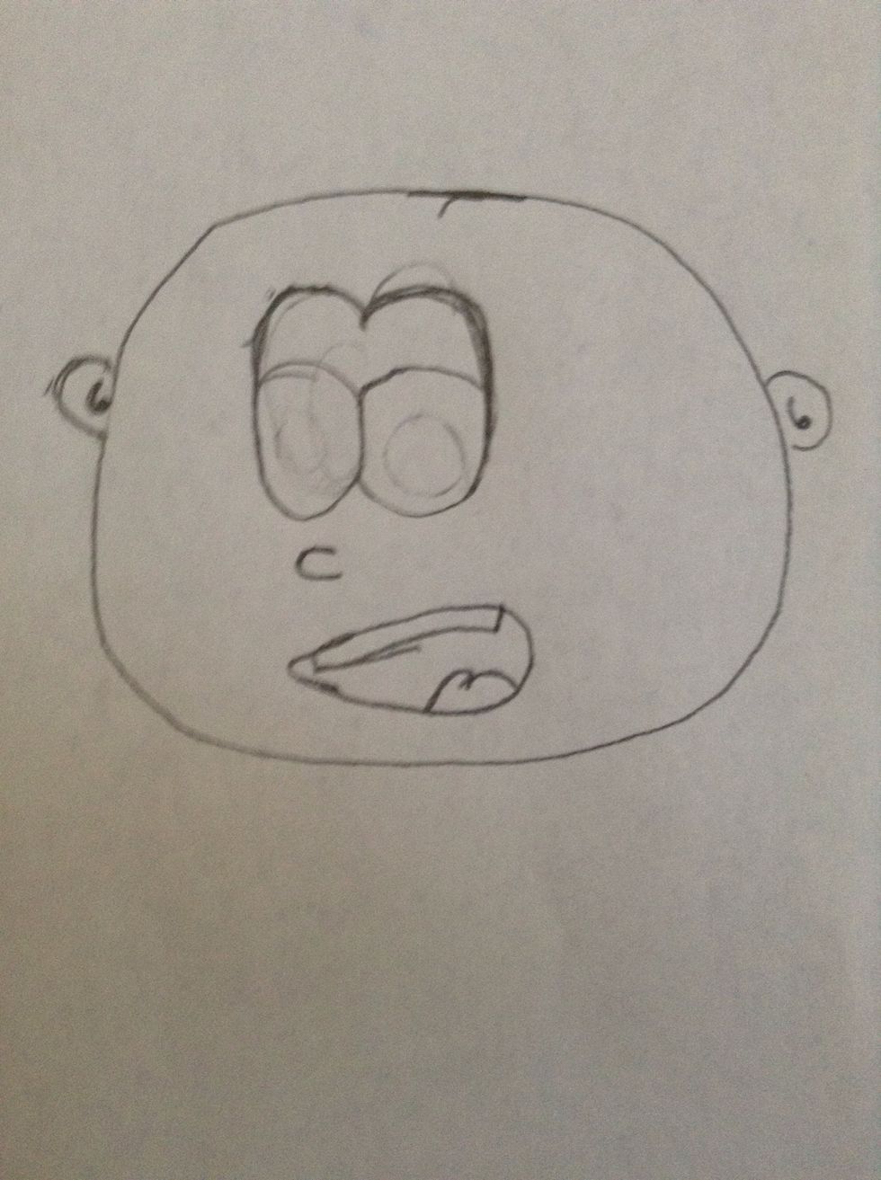 Now draw the ears (c with a 6 inside