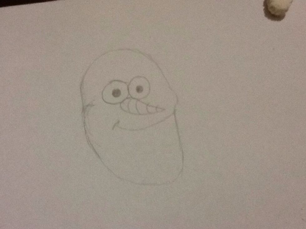 Now draw the head ( I restarted it a lot of the tutorial because it obviously does not look right)